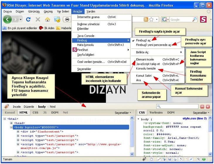 Firebug Eklentisi Kurulumu Ve &Ouml;zellikleri