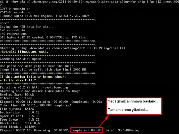 Clonezilla ile Yedek Almak